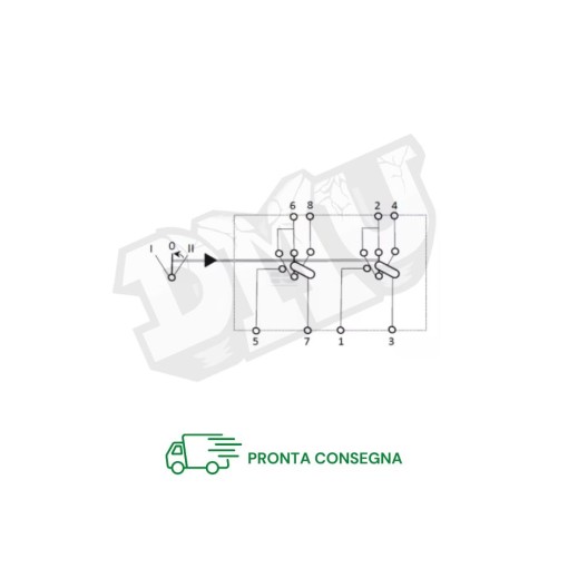 INTERRUTTORE A BILANCIERE, I-0-(II), ON-ON-MOM, 12V, 8 PIN, BLOCCO DIFFERENZIALE